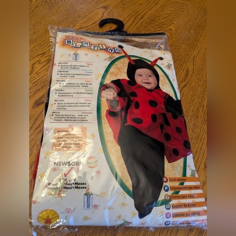 Rubies infant newborn Ladybug Costume includes a bunting bag & soft head piece - Picture 4 of 10